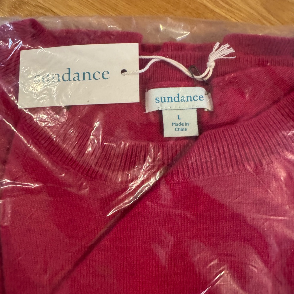 Sundance Pink and White Crew Neck Sweater with Bear Design - Picture 2 of 6